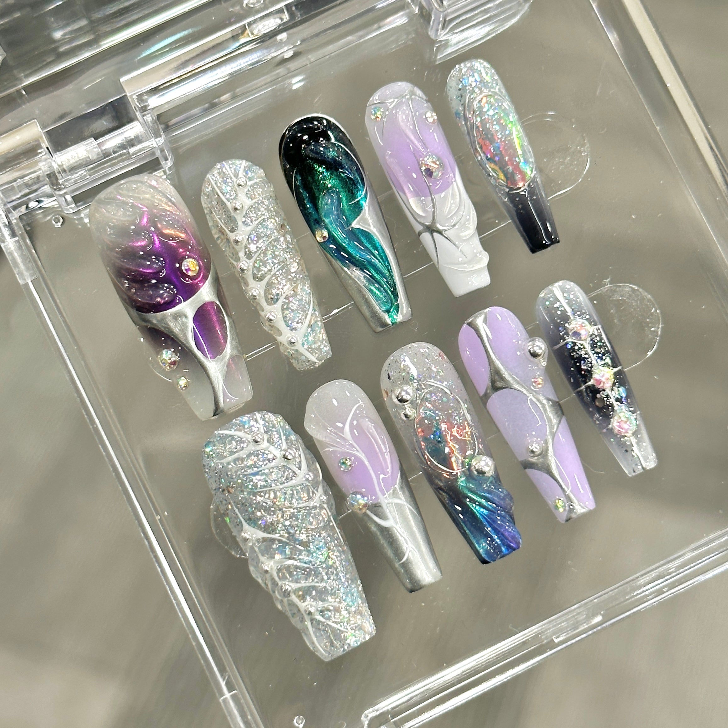 Wujasmine Press on nails 312Jewelry Nail Set