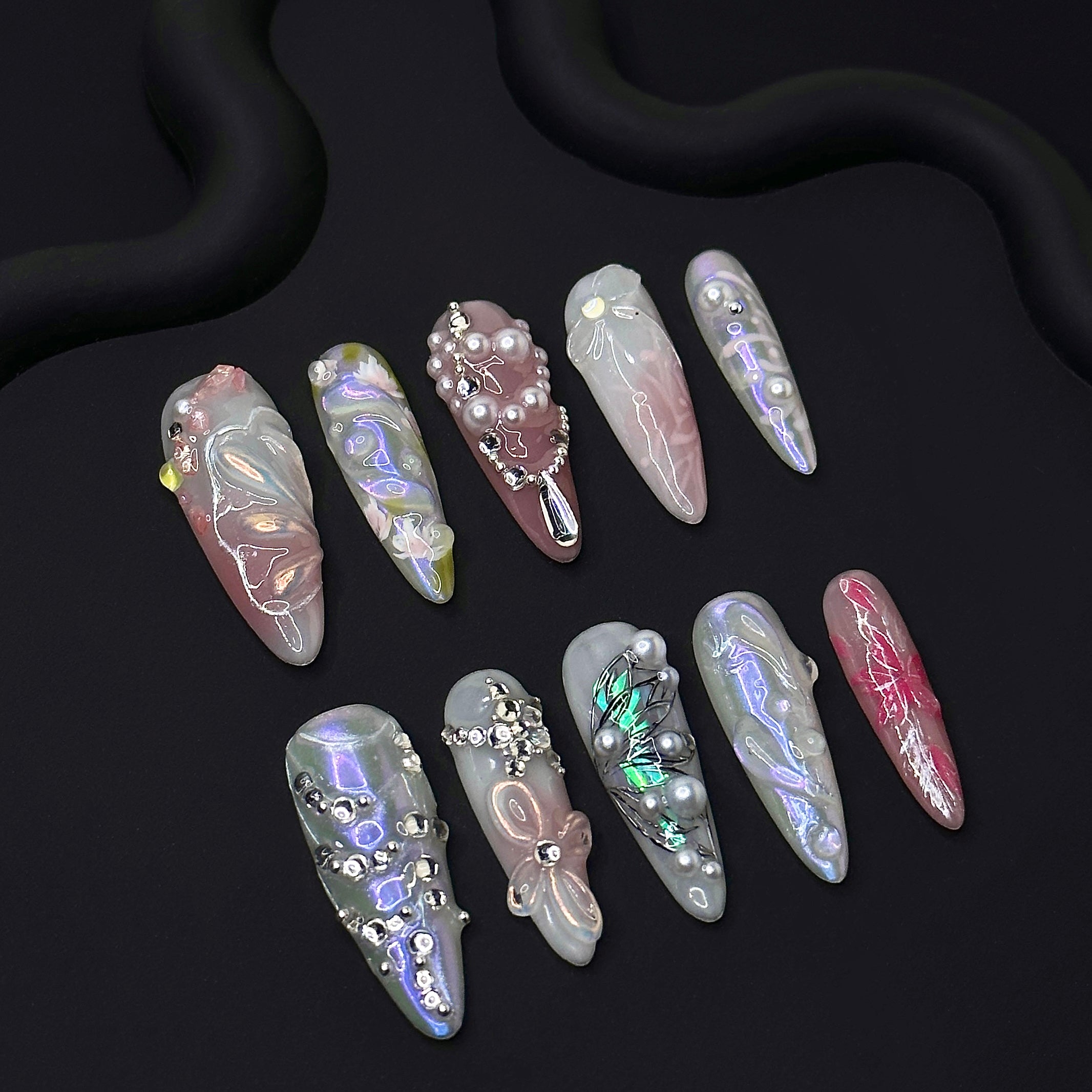 Wujasmine Press on nails Lotus