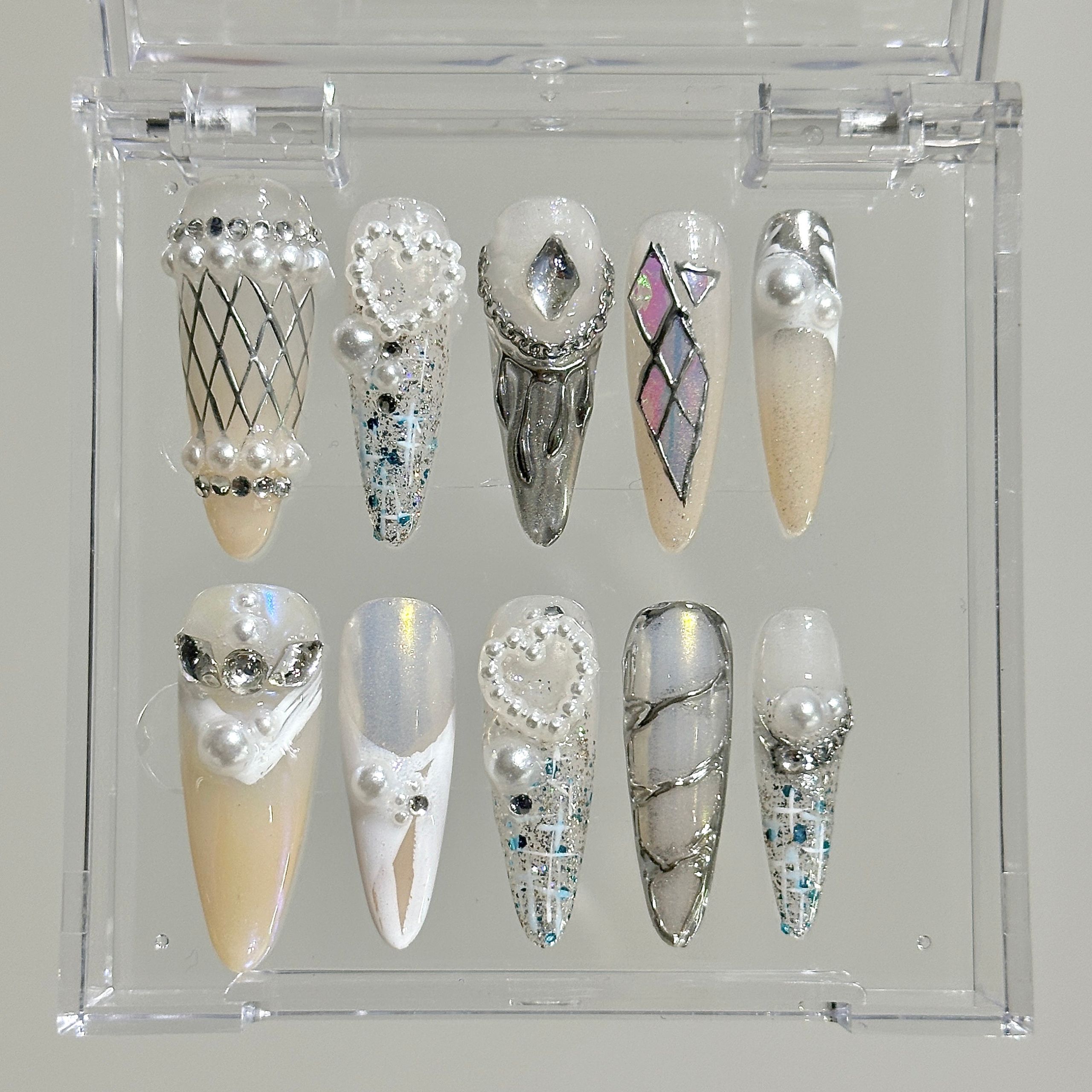 Wujasmine Press on nails 214White Dream Nail Set