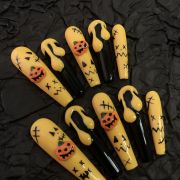 Wujasmine Press on nails Halloween Pumpkin Party