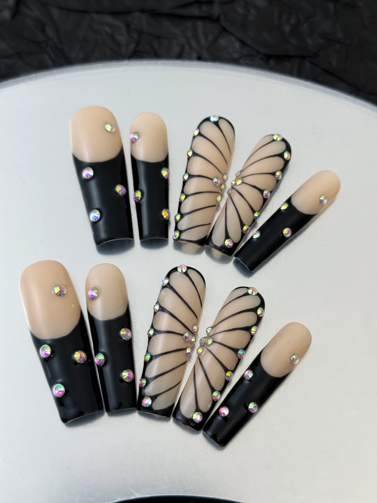 Wujasmine Press on nails Black Butterfly🦋