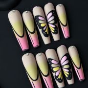 Wujasmine Press on nails Iridescent Butterfly