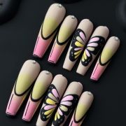 Wujasmine Press on nails Iridescent Butterfly