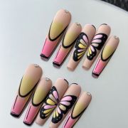 Wujasmine Press on nails Iridescent Butterfly